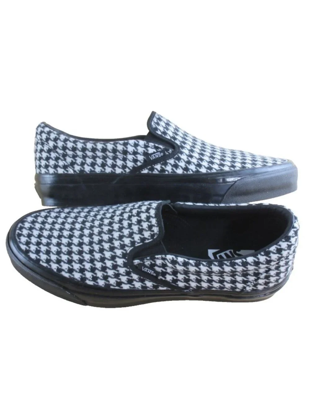 Vans Men's Lx Classic Slip On 98 Houndstooth Black White shoes Sizes NEW